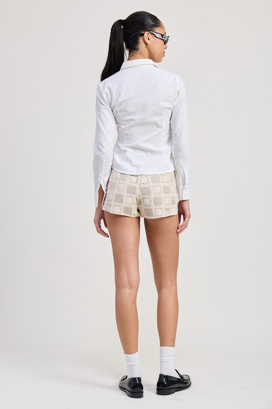 Mini Jacquard Crochet Shorts | Modern Boutique Fashion