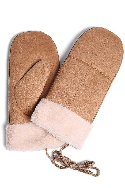 Faux Fur Sueded Mitten Gloves | Modern Boutique Fashion
