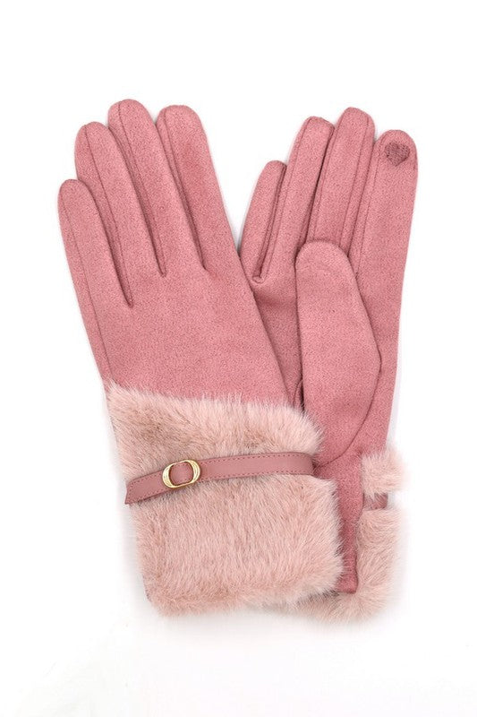Faux Fur Ultra Suede Fashion Gloves | Modern Boutique Fashion