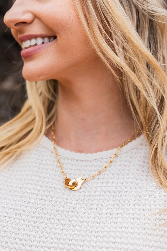 18K Stainless Steel Handcuff Necklace trendy women's boutique clothing