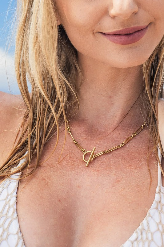 18K Stainless Steel Toggle Chain Necklace boutique clothing for women