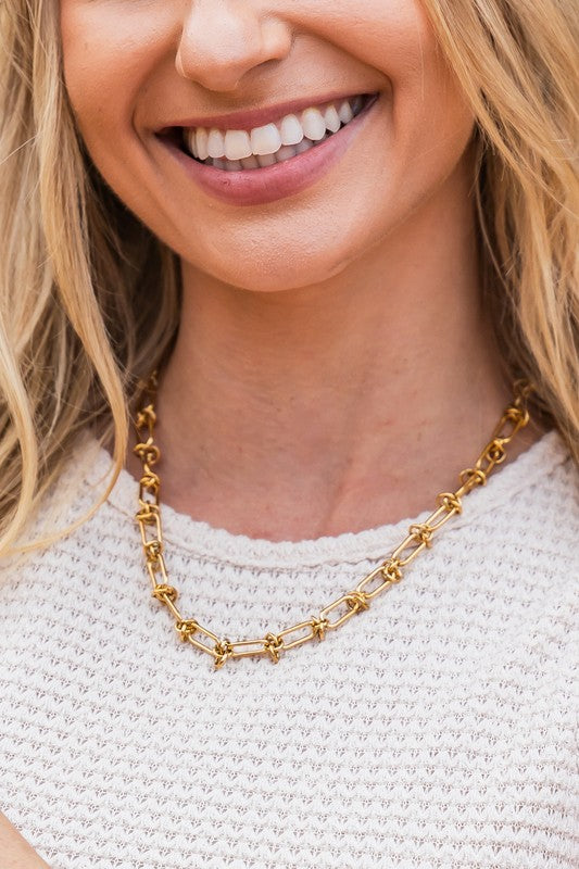 18K Stainless Steel Barbed Wire Chain Necklace women's trendy boutique outfit