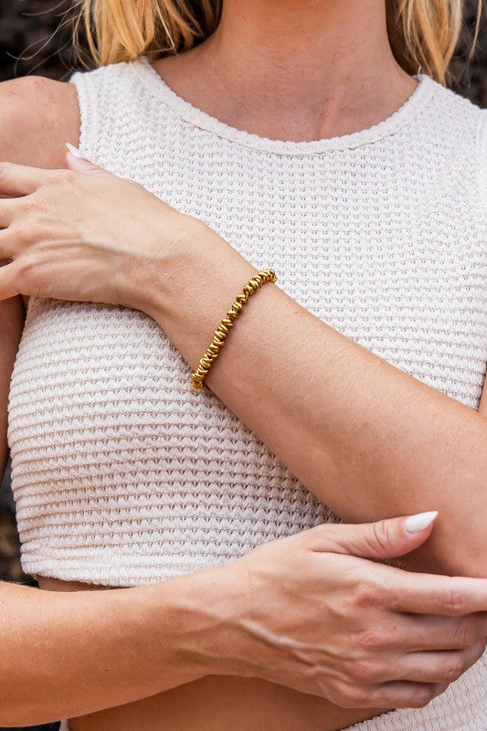 18K Stainless Steel Twisted Bead Bracelet stylish women's boutique wear