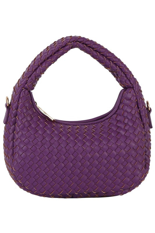 Woven Mini Hobo Shoulder Bag | Modern Boutique Fashion