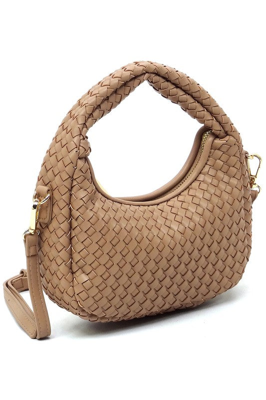 Woven Mini Hobo Shoulder Bag | Modern Boutique Fashion