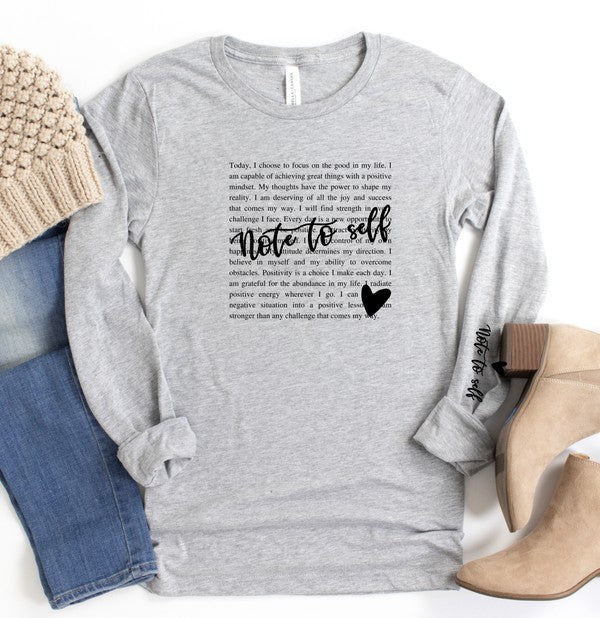 Note To Self Long Sleeve Tee