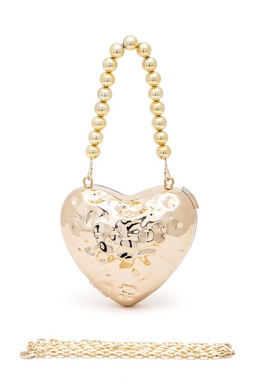 Ccb Textured Heart Shape Molded Swing Clutch Bag | Modern Boutique Fashion