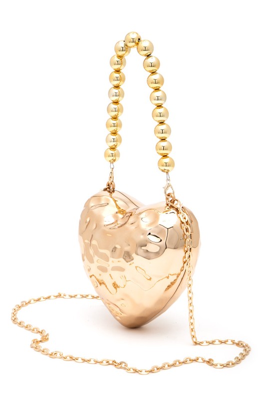 Ccb Textured Heart Shape Molded Swing Clutch Bag | Modern Boutique Fashion
