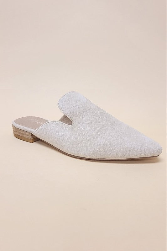 Gem-39 - Pointed Toe Slip On Mule Flats | Modern Boutique Fashion