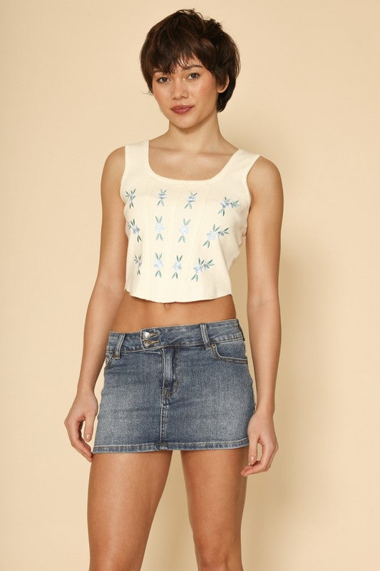 Floral corset tank top boutique fashion for women