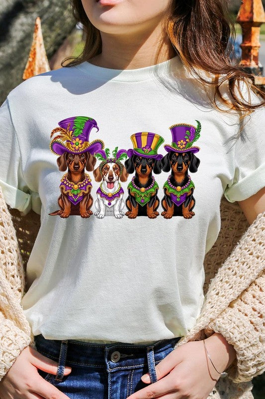 Dachshund Mardi Gras Graphic Tee