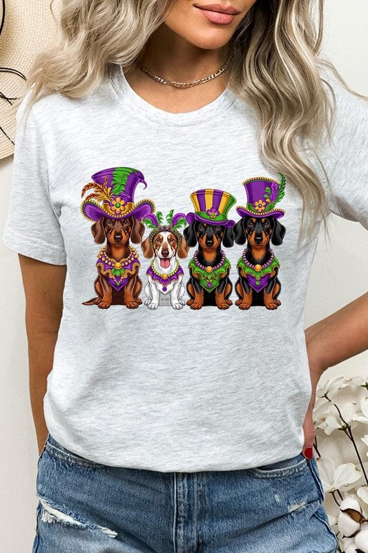 Dachshund Mardi Gras Graphic Tee