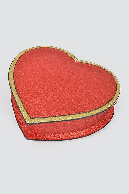 Glitter Heart Shape Novelty Crossbody Bag | Modern Boutique Fashion