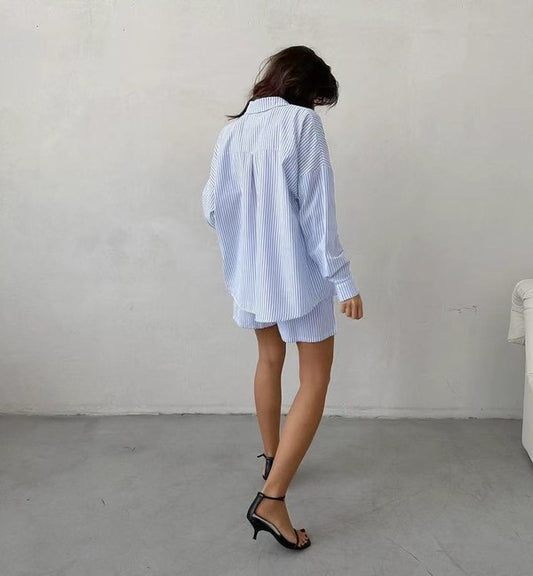 Striped Two Piece Shorts Set boutique clothing for women