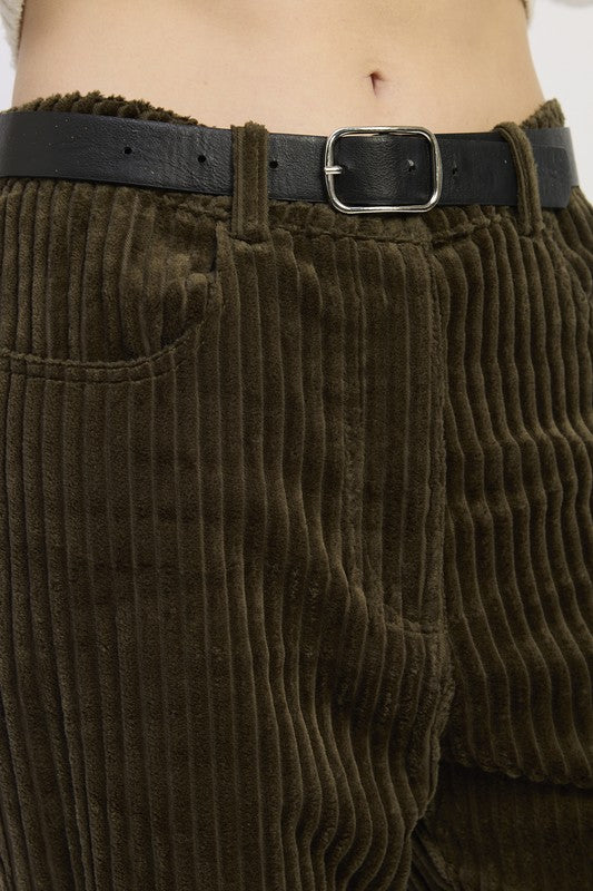 Wide Leg Corduroy Pant With Pocket Detail women's boutique style