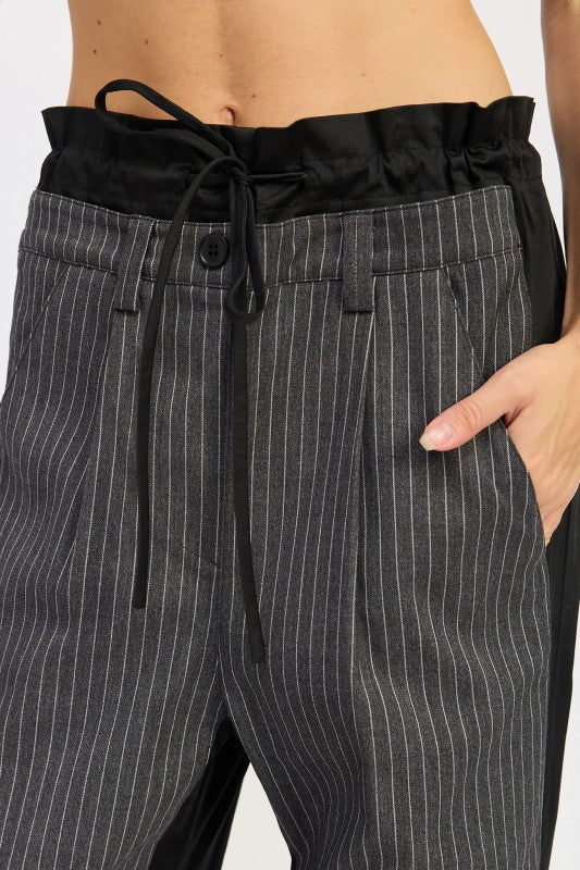 Loose Fit Mix Media Pants boutique clothing for women