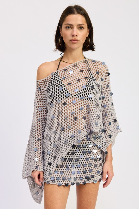 Oversized Shell Trim Crochet Poncho – Everyday Style