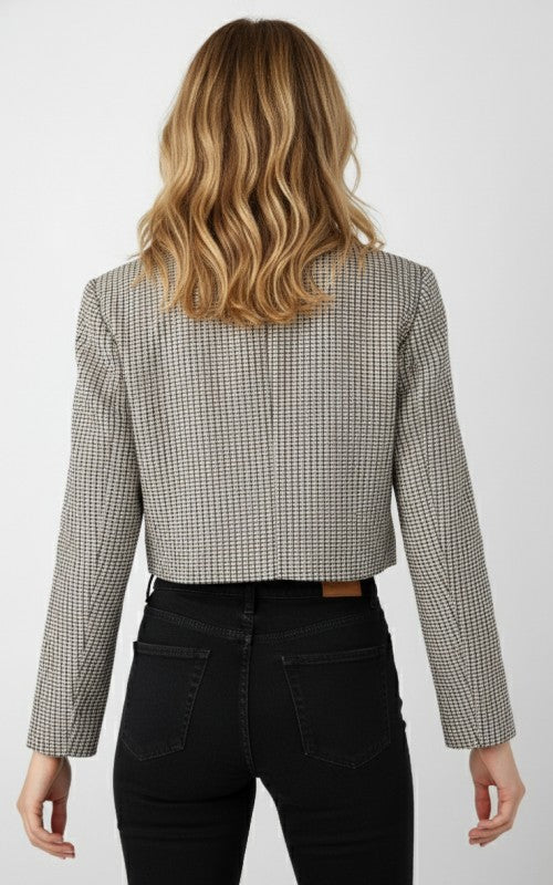 Plaid Cropped Blazer