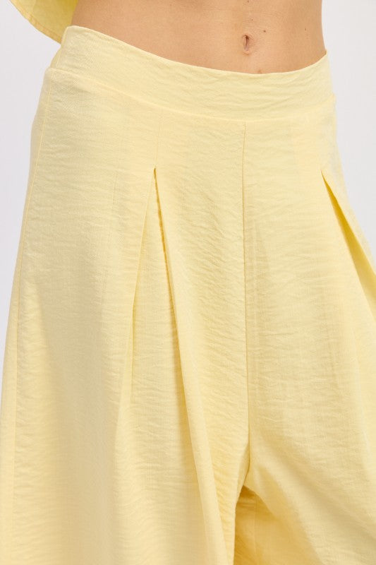 Linen Wide Leg Pants With Elastic Waist women's boutique fashion