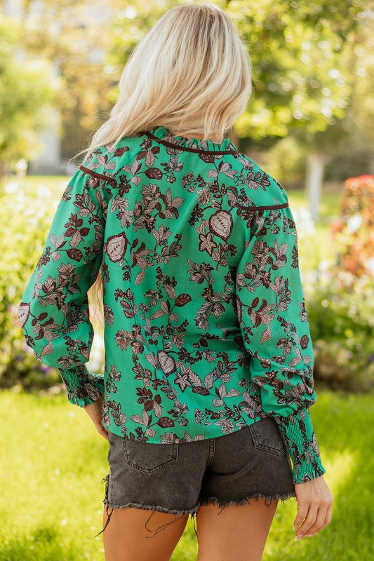 Elouise Shirred Puff Sleeve Blouse women's boutique fashion