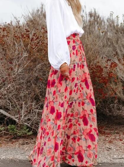 Floral Maxi Skirt women's trendy boutique outfit
