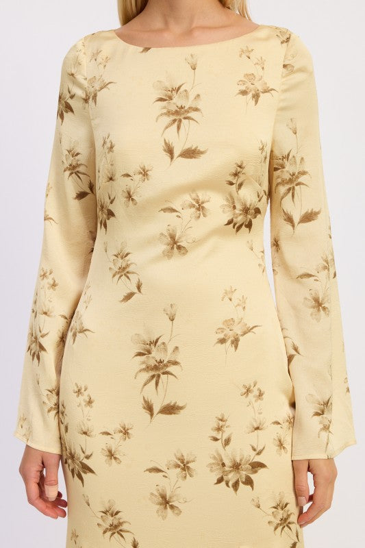 Printed Maxi Long Sleeve Dress trendy women's boutique clothing