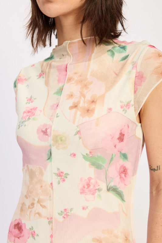 Sheer Mesh Merrow Seam Midi Dress boutique fashion for women