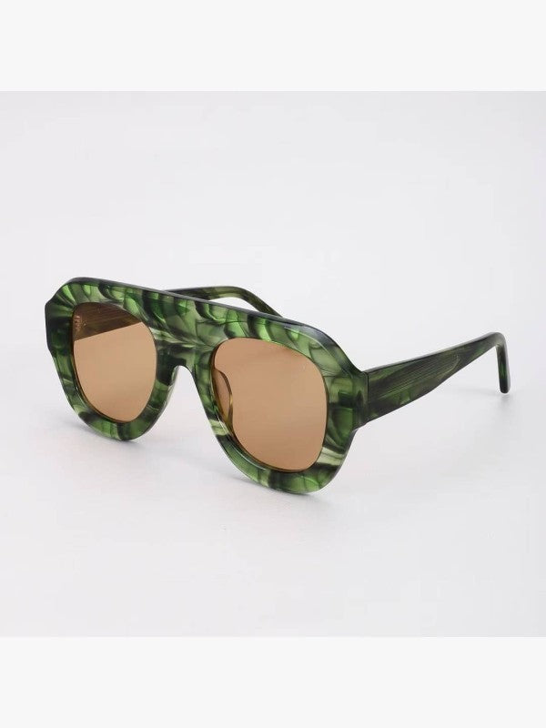 Miss Sparkling Retro Oversized Square Sunglasses