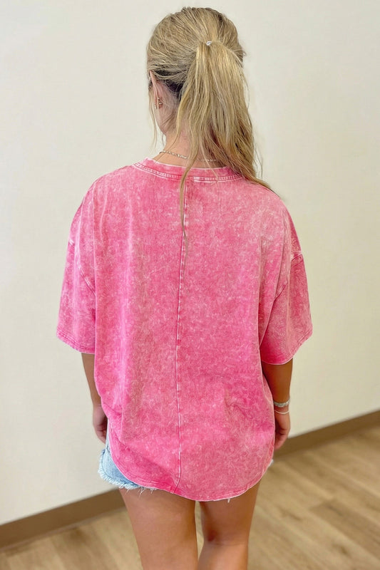 Solid Mineral Wash Short Sleeve Oversized Tee