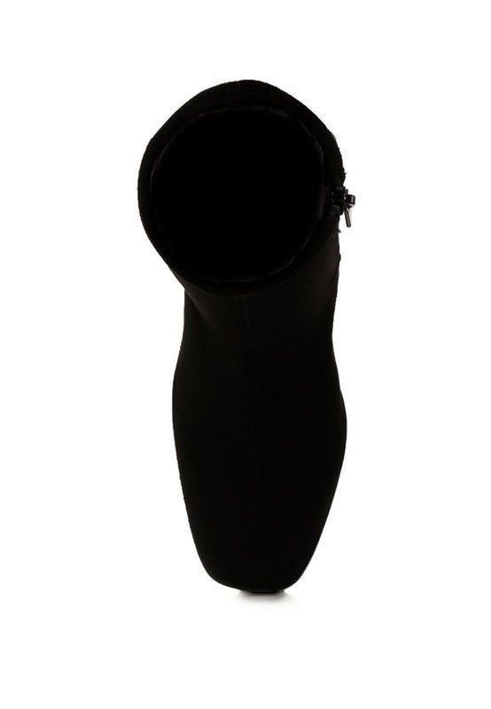 Aandid High Ankle Flared Block Heel Boots