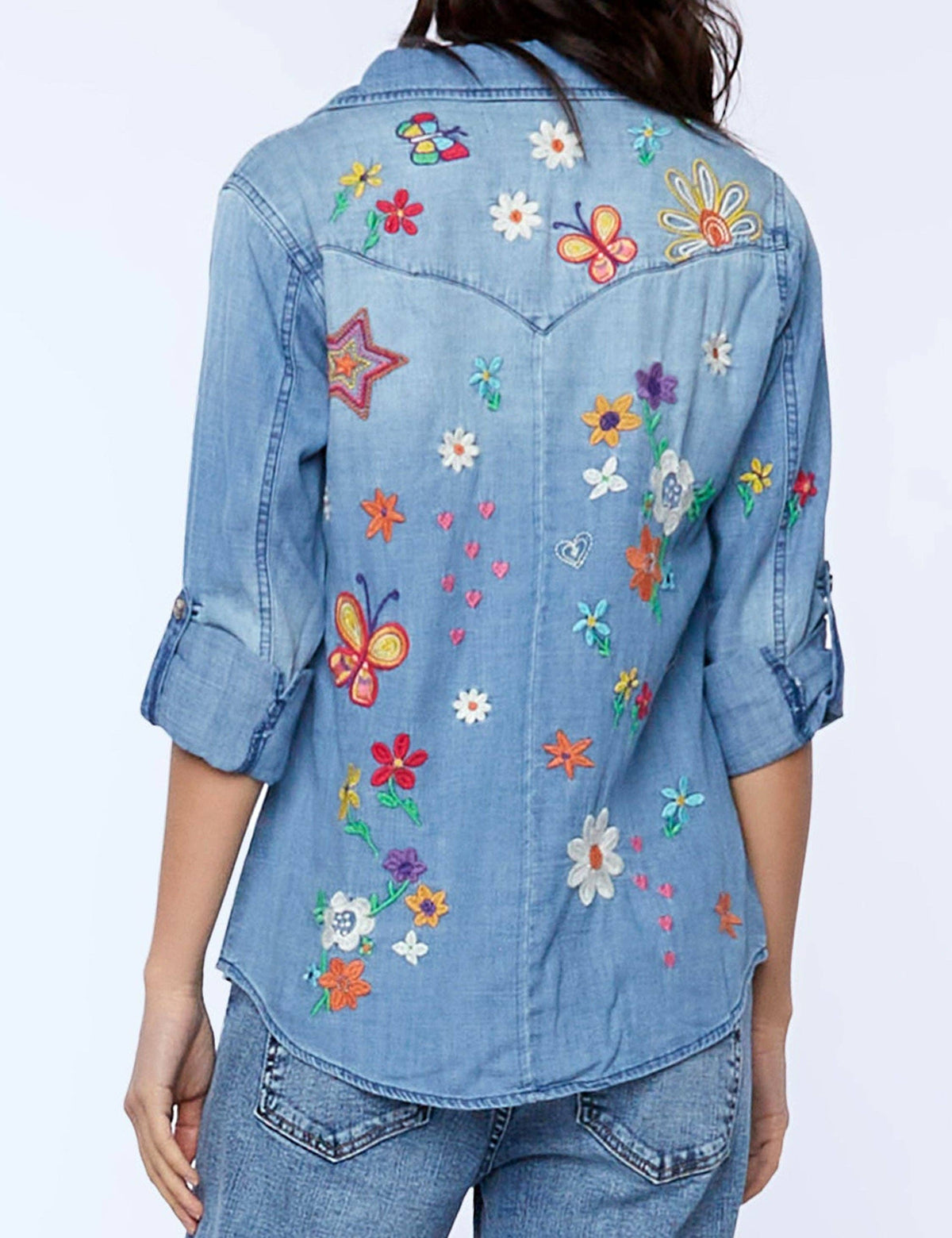 Sketchbook Embroidered Denim Shirt