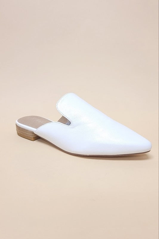 Gem-39 - Pointed Toe Slip On Mule Flats | Modern Boutique Fashion