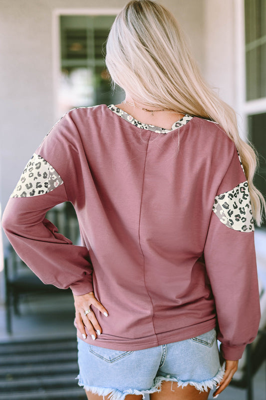 Leopard Animal Print Patchwork PLUS Top