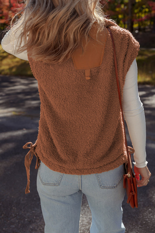 Evelyn Knot Side Plush Vest