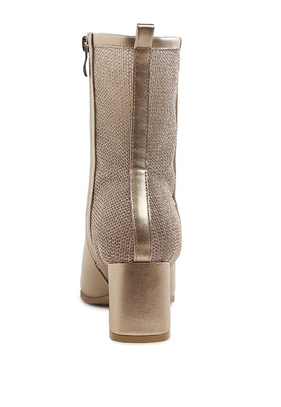 Mimosa Mesh Detail Pointy Ankle Boots | Modern Boutique Fashion
