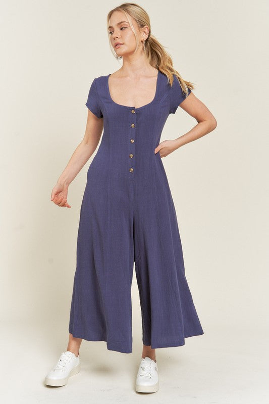 Linen Button Down Jumpsuit | Modern Boutique Fashion