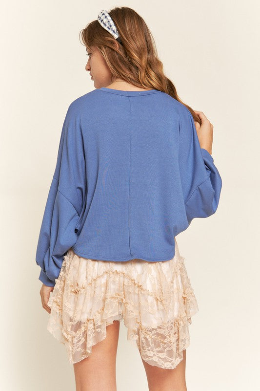 Terry Batwing Sleeve Top