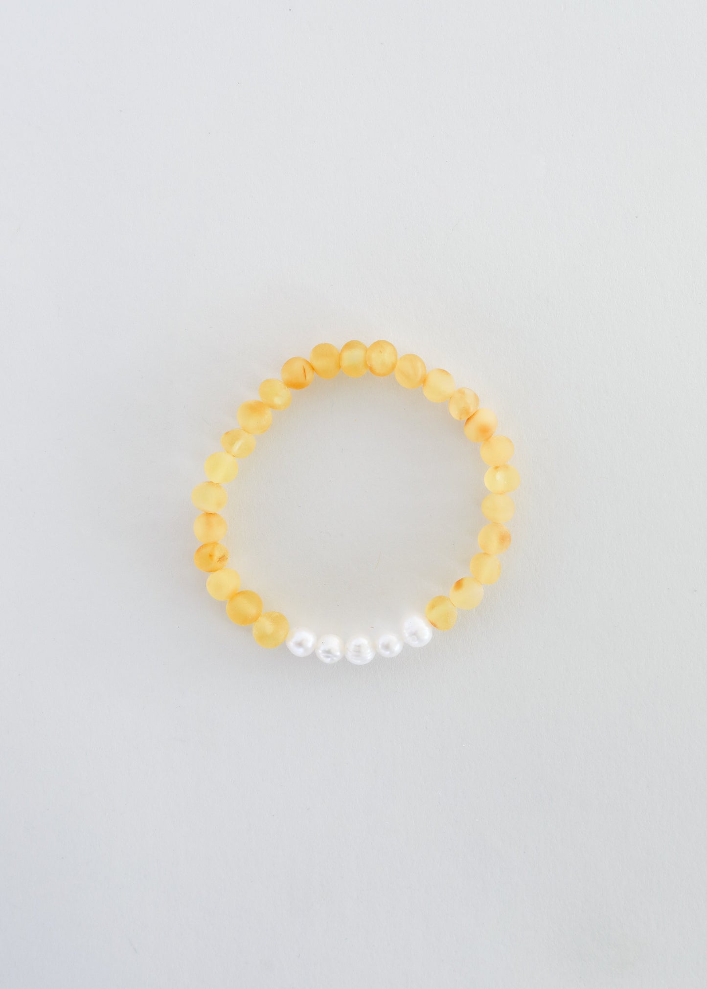 Raw Honey Baltic Amber + Pearls || Adult Bracelet