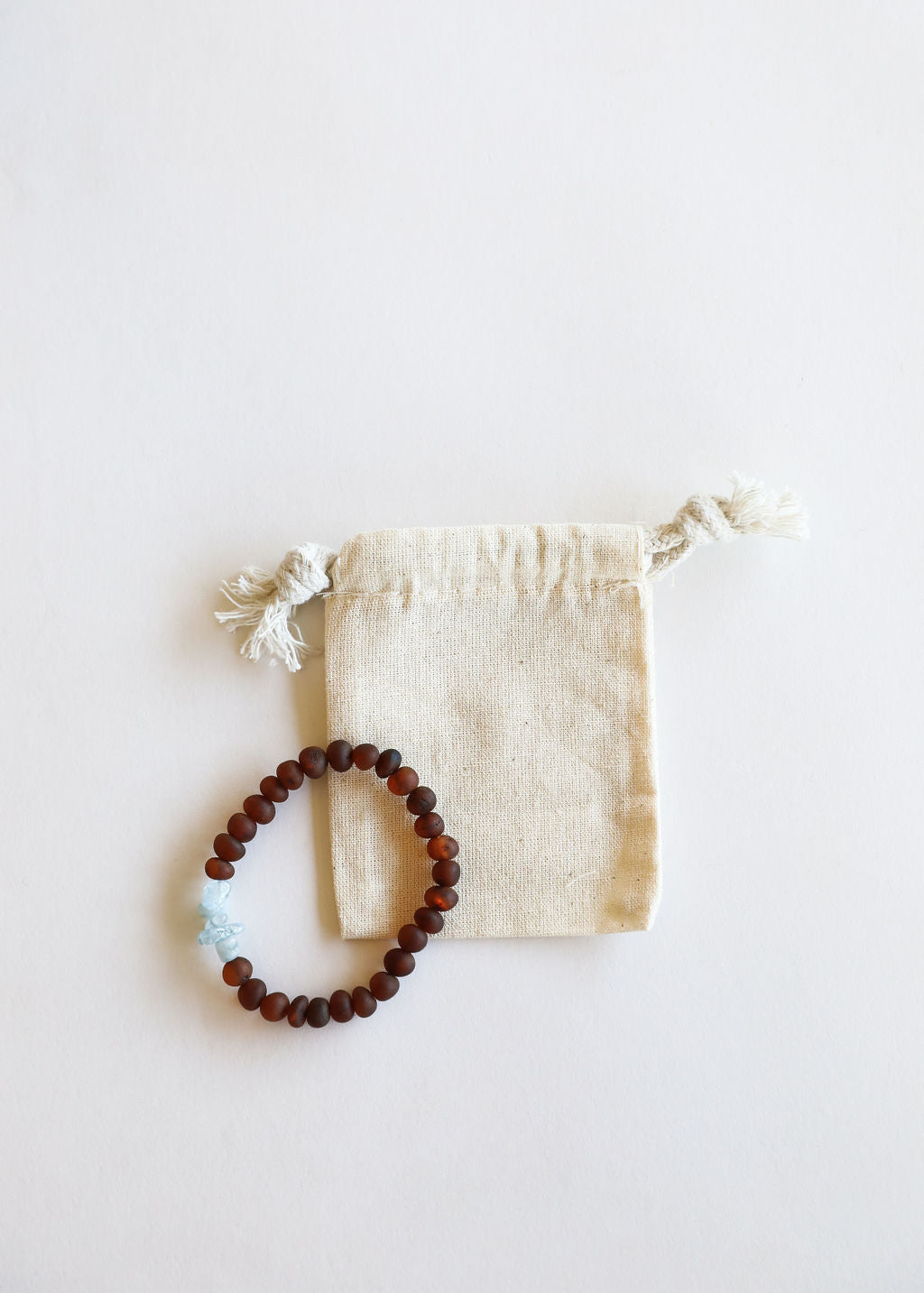 Raw Cognac Baltic Amber + Raw Aquamarine || Adult Bracelet