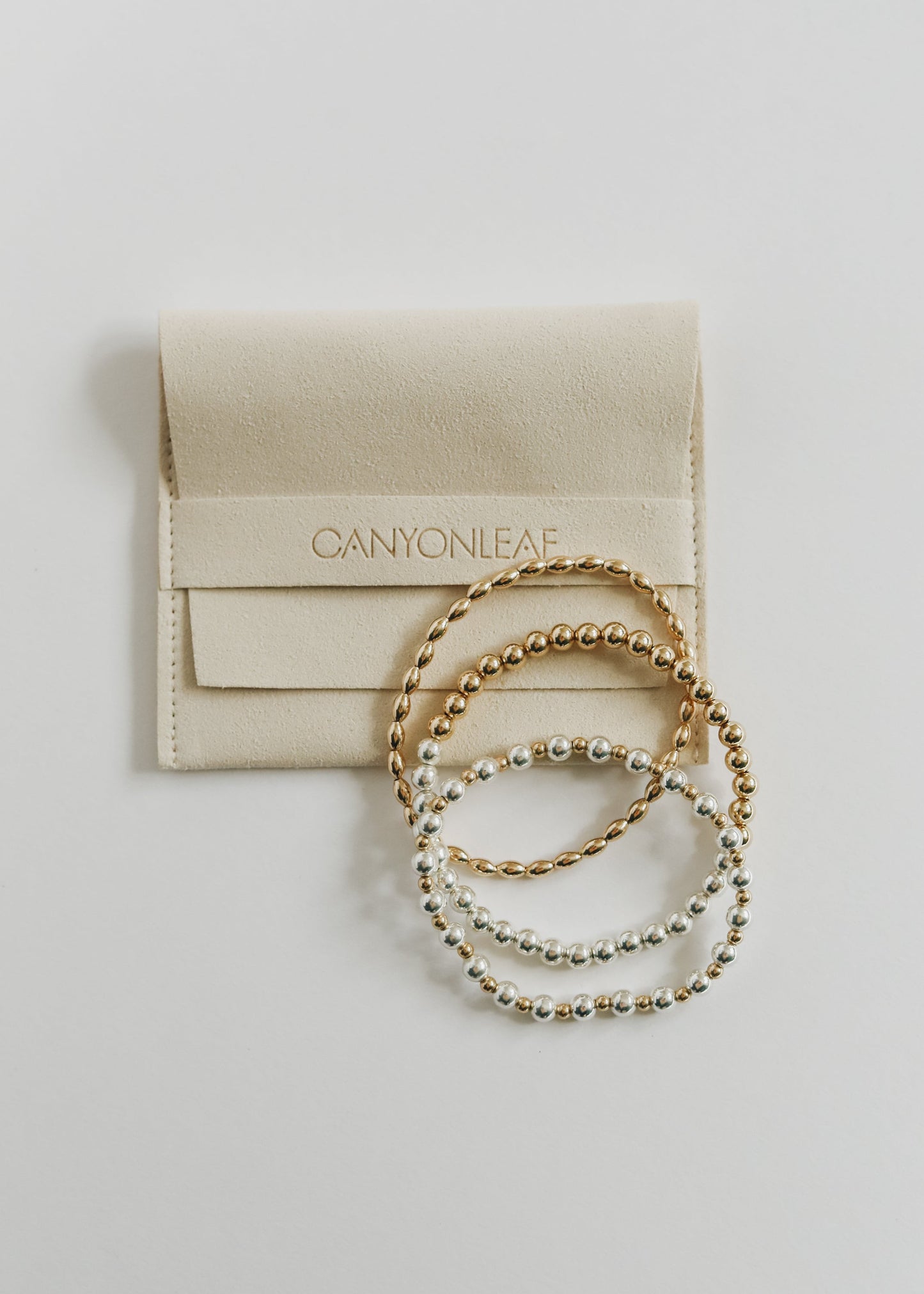 Sterling Silver + 14k Gold Filled Moon || Beaded Bracelet