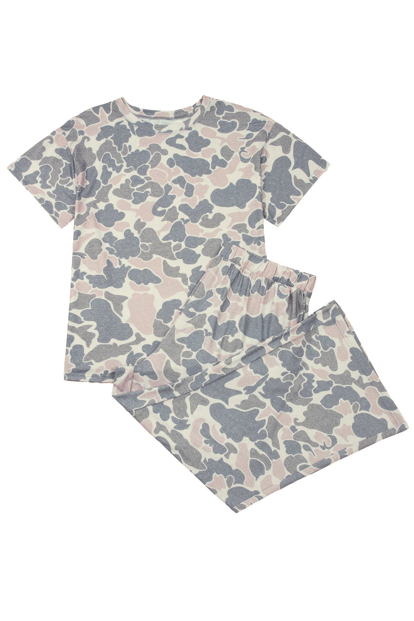 Plus Size Camo Top & Wide Leg Pants Set