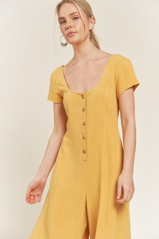 Linen Button Down Jumpsuit | Modern Boutique Fashion