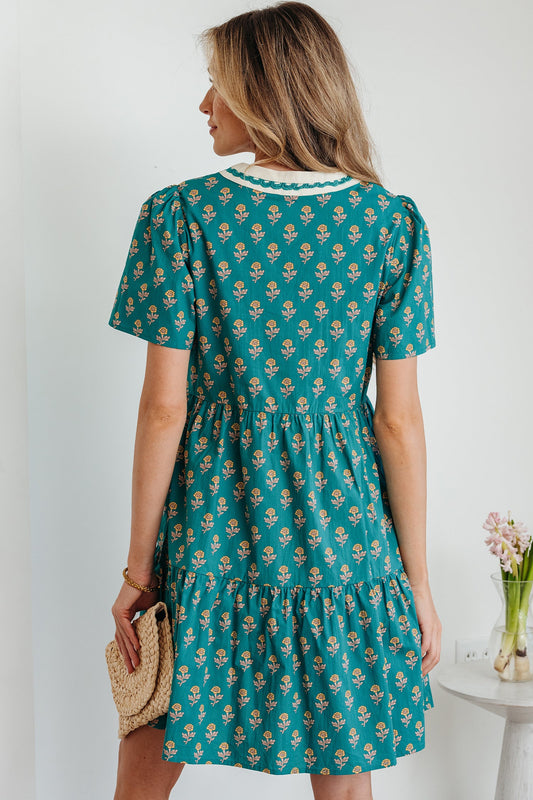 Clover Short Sleeve Floral Dress
