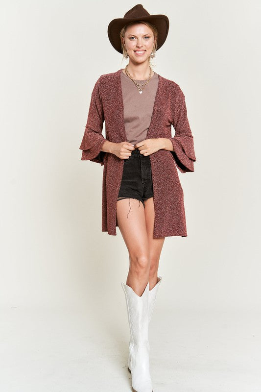 Glitter Bell Sleeve Kimono Cardigan Krt1664 | Modern Boutique Fashion