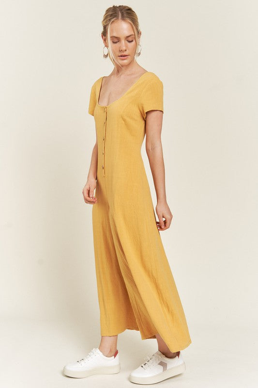 Linen Button Down Jumpsuit | Modern Boutique Fashion