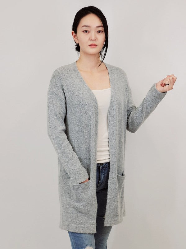 Cozy Elastic Loose Fit Sweater Cardigan W/Pockets | Modern Boutique Fashion