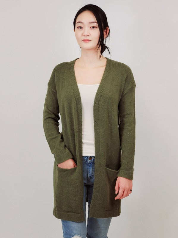Cozy Elastic Loose Fit Sweater Cardigan W/Pockets | Modern Boutique Fashion