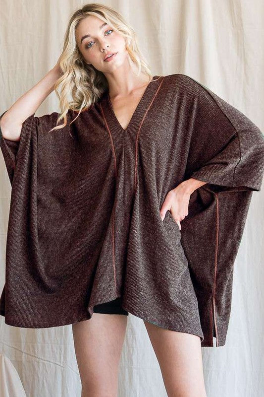 Vneck Poncho Top