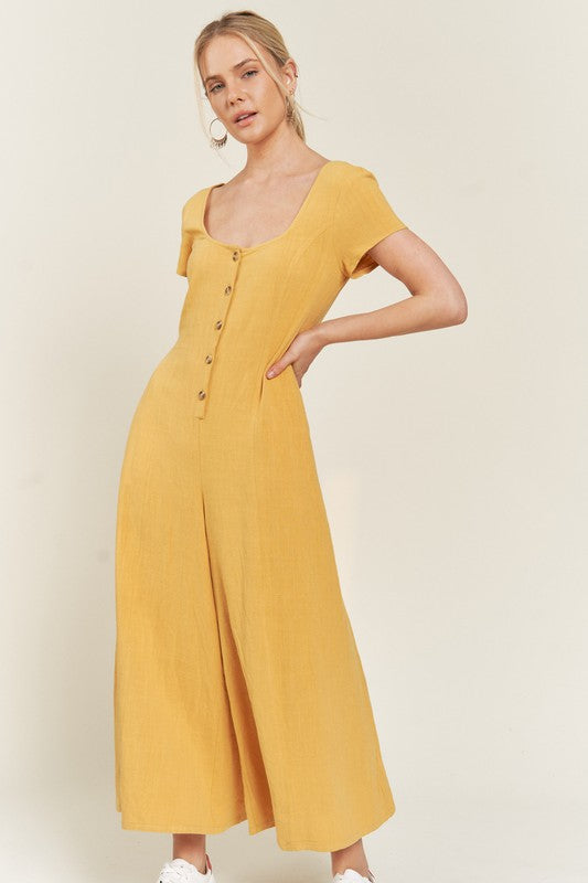 Linen Button Down Jumpsuit | Modern Boutique Fashion