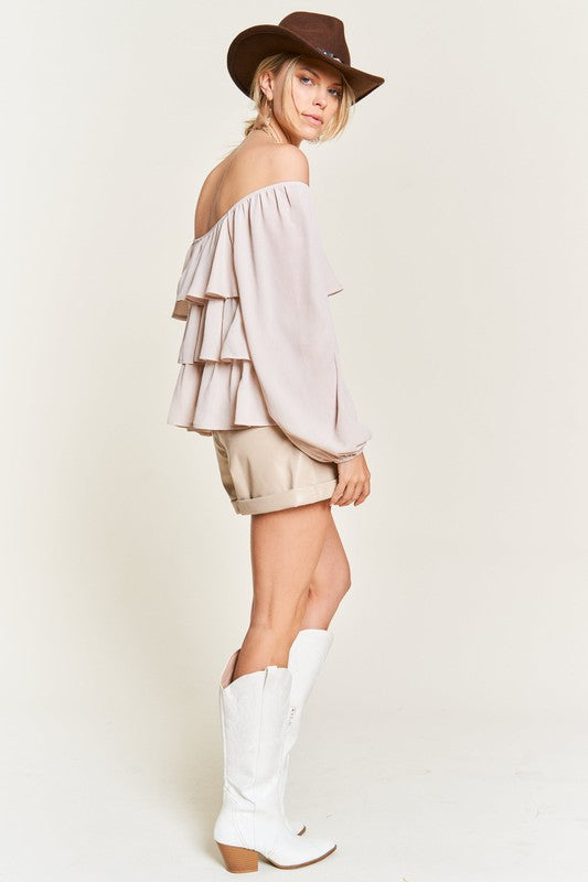 Tiered Flounce Designed Blouse Jjt5023 | Modern Boutique Fashion